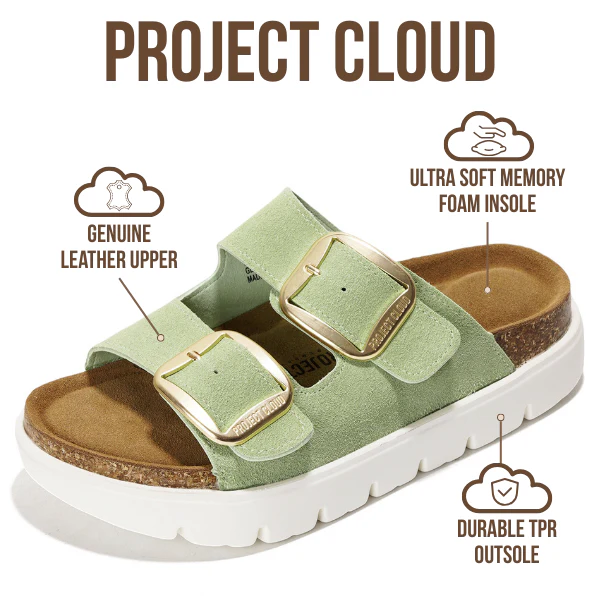 Project Cloud Women's | Genuine Leather Platform Sandals | ProjectPlush | Non-Slip - Greece Chunky - Image 62