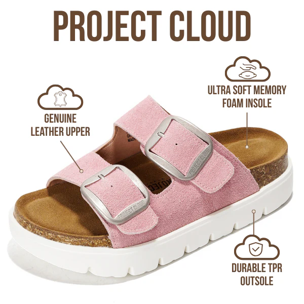 Project Cloud Women's | Genuine Leather Platform Sandals | ProjectPlush | Non-Slip - Greece Chunky - Image 68