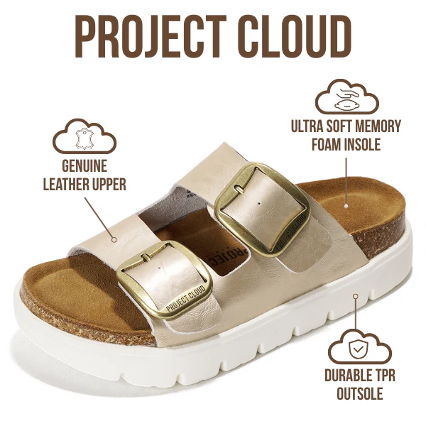 Project Cloud Women's | Genuine Leather Platform Sandals | ProjectPlush | Non-Slip - Greece Chunky - Image 9