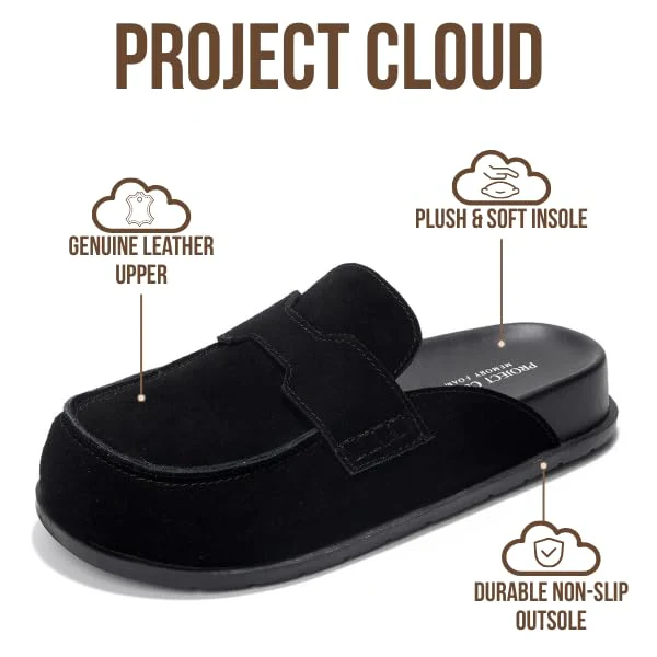 Project Cloud Women's | Genuine Suede Clogs | Plush and Soft Insole | Arch Support | Lightweight | Non-Slip - Foamy - Image 33