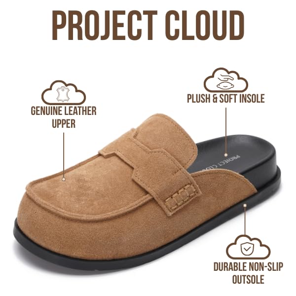Project Cloud Women's | Genuine Suede Clogs | Plush and Soft Insole | Arch Support | Lightweight | Non-Slip - Foamy - Image 51