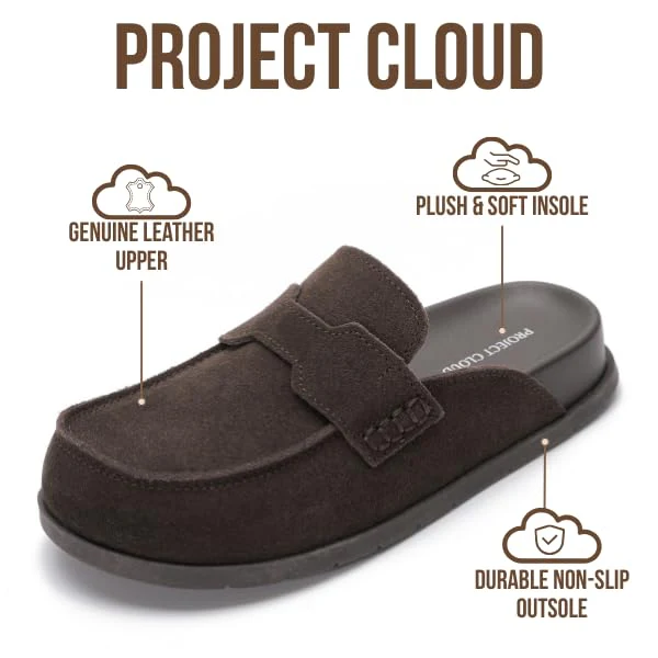 Project Cloud Women's | Genuine Suede Clogs | Plush and Soft Insole | Arch Support | Lightweight | Non-Slip - Foamy - Image 56