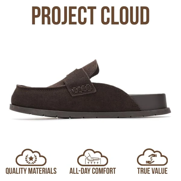 Project Cloud Women's | Genuine Suede Clogs | Plush and Soft Insole | Arch Support | Lightweight | Non-Slip - Foamy - Image 57