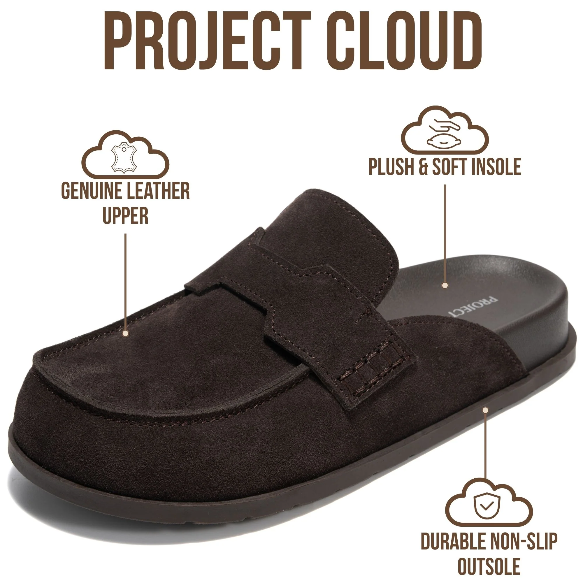 Project Cloud Women's | Genuine Suede Clogs | Plush and Soft Insole | Arch Support | Lightweight | Non-Slip - Foamy - Image 71