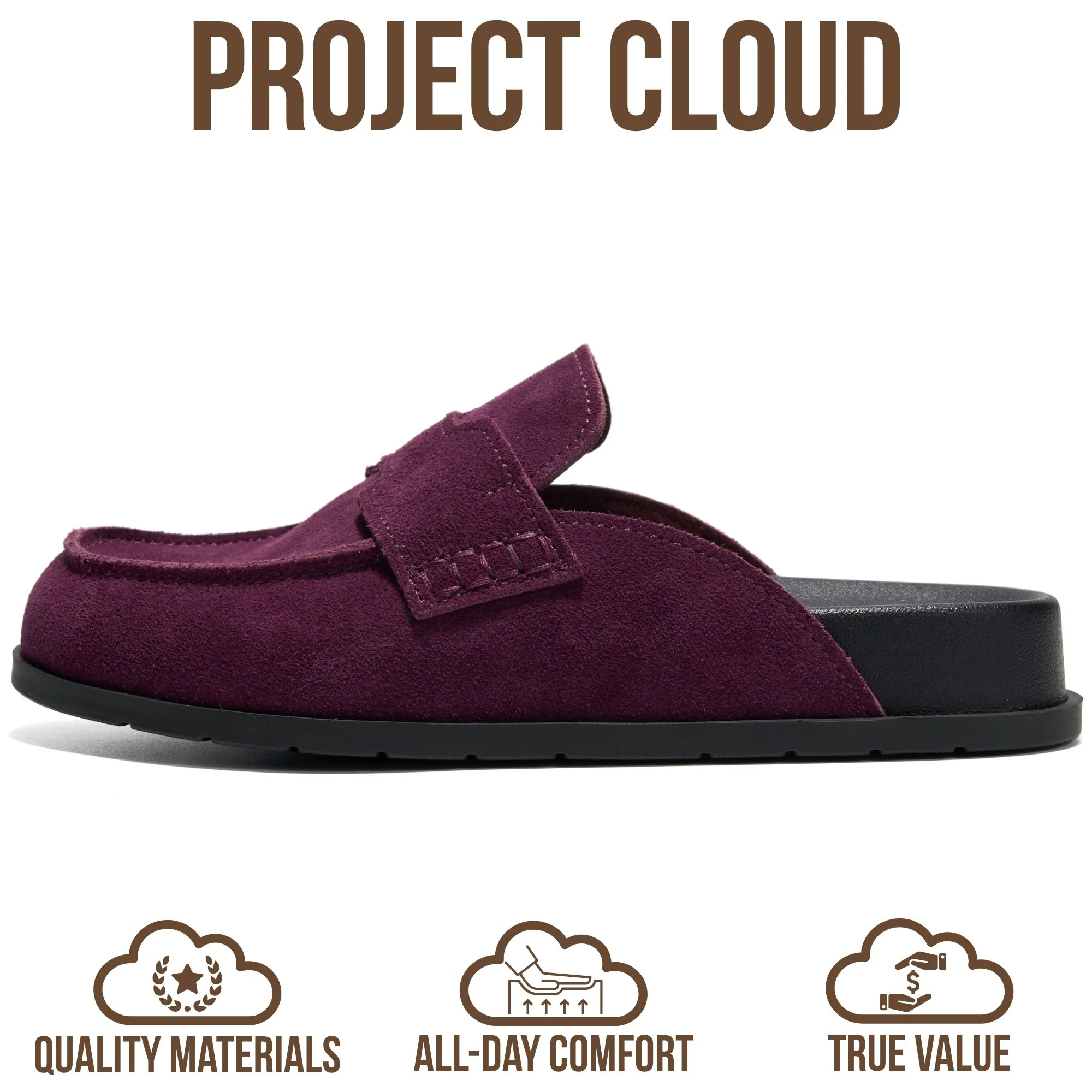 Project Cloud Women's | Genuine Suede Clogs | Plush and Soft Insole | Arch Support | Lightweight | Non-Slip - Foamy - Image 77