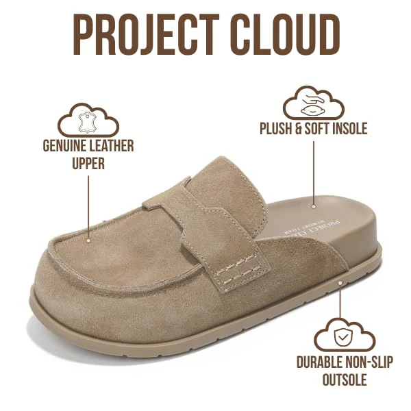 Project Cloud Women's | Genuine Suede Clogs | Plush and Soft Insole | Arch Support | Lightweight | Non-Slip - Foamy - Image 9