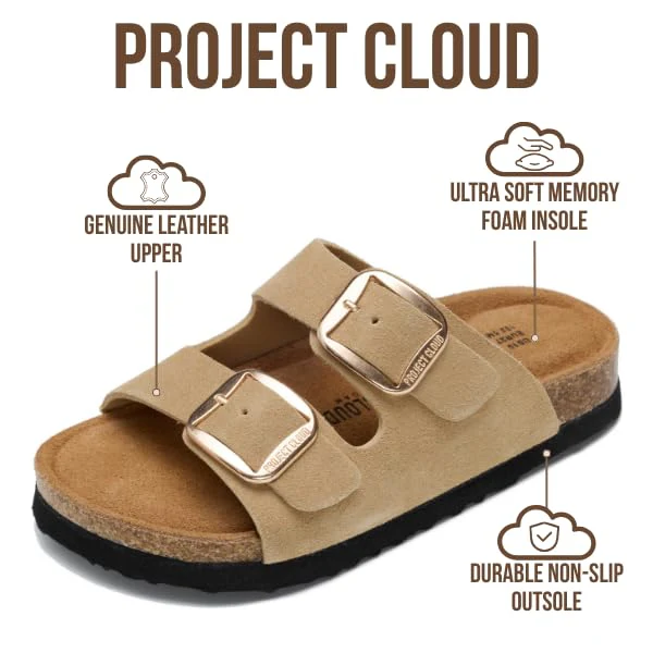 Project Cloud Kids Sandals with Adjustable Buckle | Memory Foam | Lightweight | Non-Slip - Little Santorini - Image 3