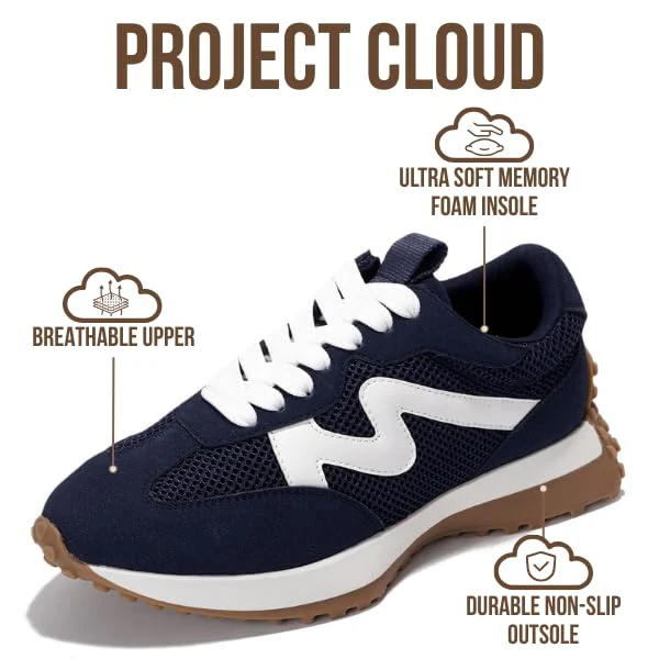 Project Cloud Women's | Canvas Upper Sneakers for Women | Memory Foam | Lightweight | Non-Slip - Lecco - Image 115