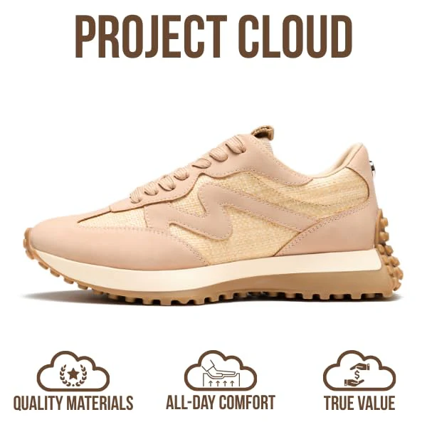 Project Cloud Women's | Canvas Upper Sneakers for Women | Memory Foam | Lightweight | Non-Slip - Lecco - Image 127