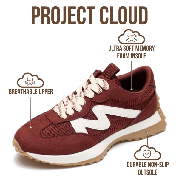Project Cloud Women's | Canvas Upper Sneakers for Women | Memory Foam | Lightweight | Non-Slip - Lecco - Image 131