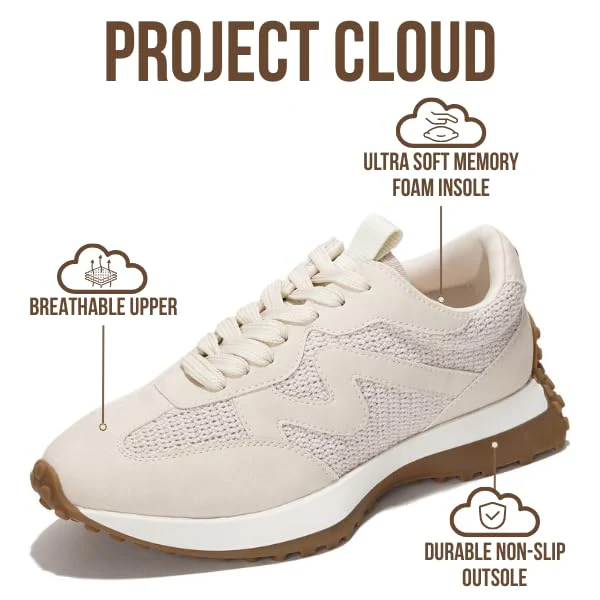 Project Cloud Women's | Canvas Upper Sneakers for Women | Memory Foam | Lightweight | Non-Slip - Lecco - Image 14