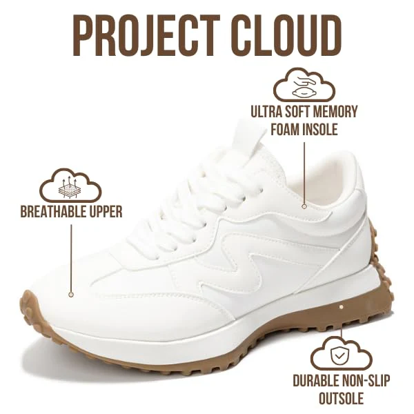 Project Cloud Women's | Canvas Upper Sneakers for Women | Memory Foam | Lightweight | Non-Slip - Lecco - Image 141