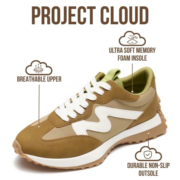 Project Cloud Women's | Canvas Upper Sneakers for Women | Memory Foam | Lightweight | Non-Slip - Lecco - Image 147
