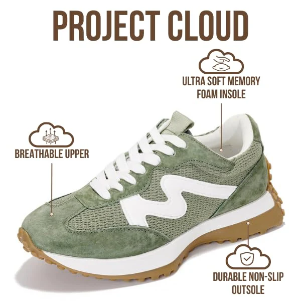 Project Cloud Women's | Canvas Upper Sneakers for Women | Memory Foam | Lightweight | Non-Slip - Lecco - Image 20