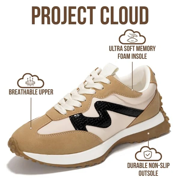Project Cloud Women's | Canvas Upper Sneakers for Women | Memory Foam | Lightweight | Non-Slip - Lecco - Image 26