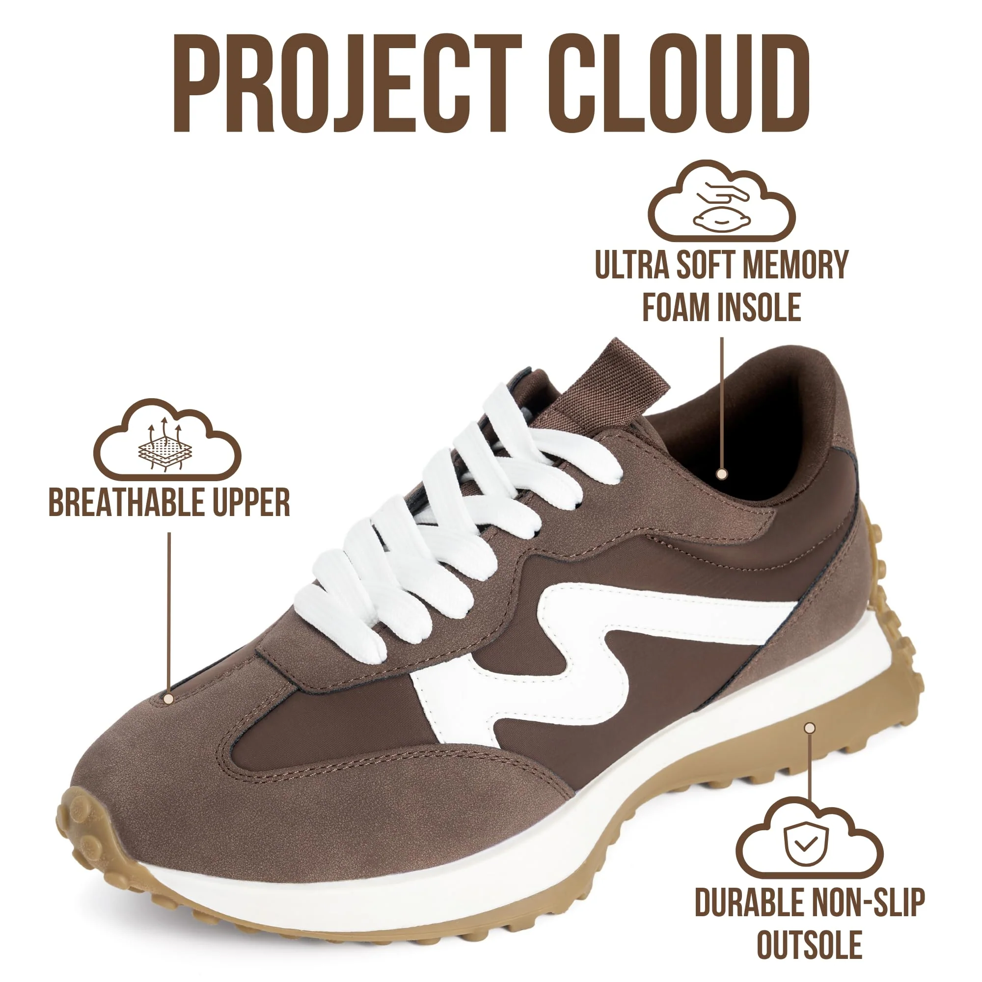 Project Cloud Women's | Canvas Upper Sneakers for Women | Memory Foam | Lightweight | Non-Slip - Lecco - Image 3