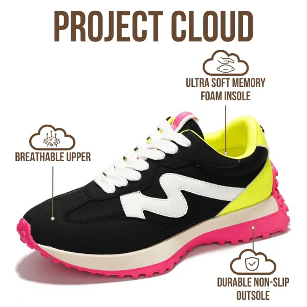 Project Cloud Women's | Canvas Upper Sneakers for Women | Memory Foam | Lightweight | Non-Slip - Lecco - Image 44