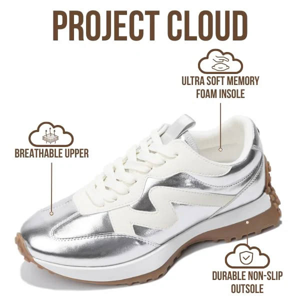 Project Cloud Women's | Canvas Upper Sneakers for Women | Memory Foam | Lightweight | Non-Slip - Lecco - Image 68
