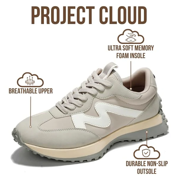 Project Cloud Women's | Canvas Upper Sneakers for Women | Memory Foam | Lightweight | Non-Slip - Lecco - Image 74