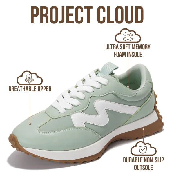 Project Cloud Women's | Canvas Upper Sneakers for Women | Memory Foam | Lightweight | Non-Slip - Lecco - Image 91