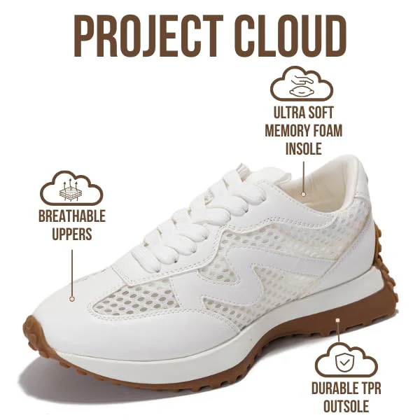 Project Cloud Women's | Canvas Upper Sneakers for Women | Memory Foam | Lightweight | Non-Slip - Lecco - Image 97
