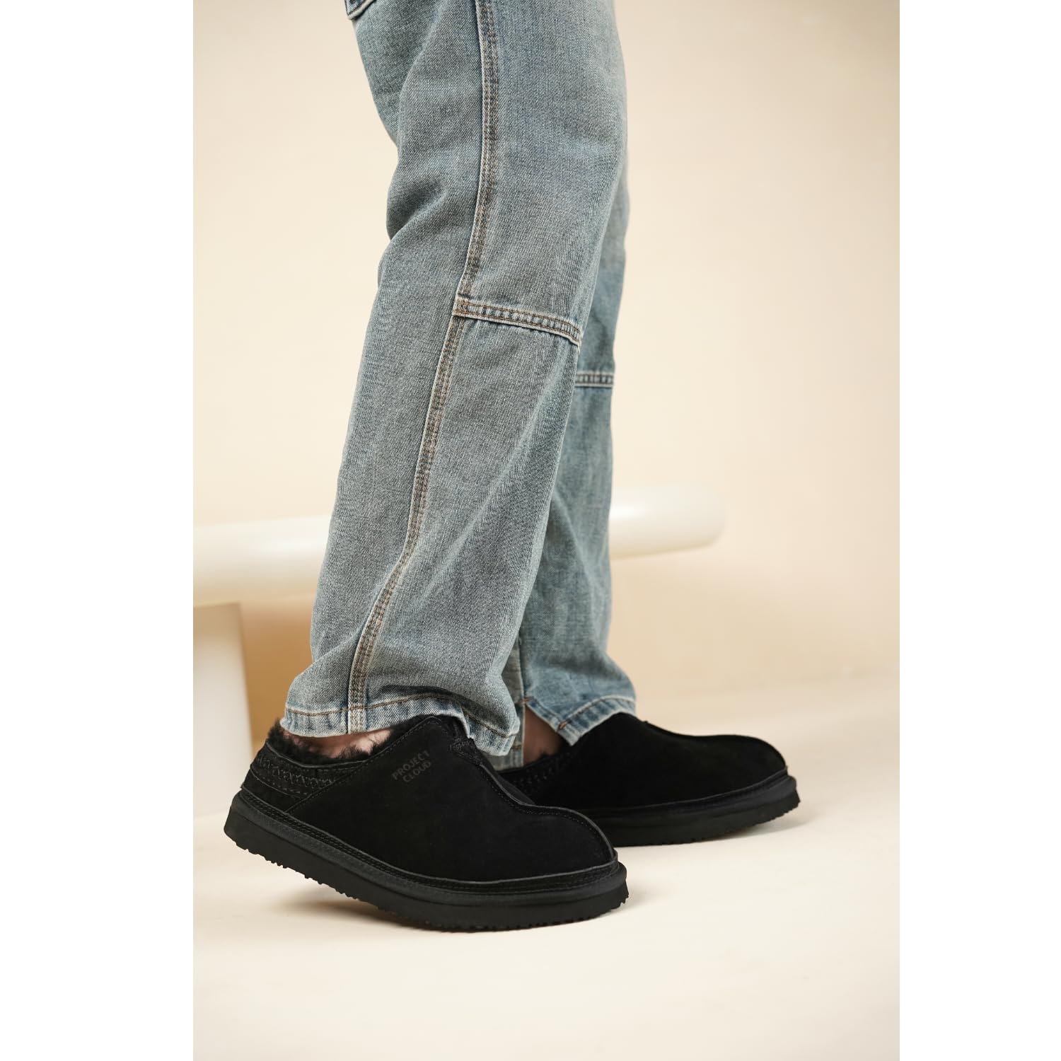 Project Cloud Men's | Australian Shearling Lining Furry House Slippers | Memory Foam | Lightweight | Non-Slip - Unwind - Image 12