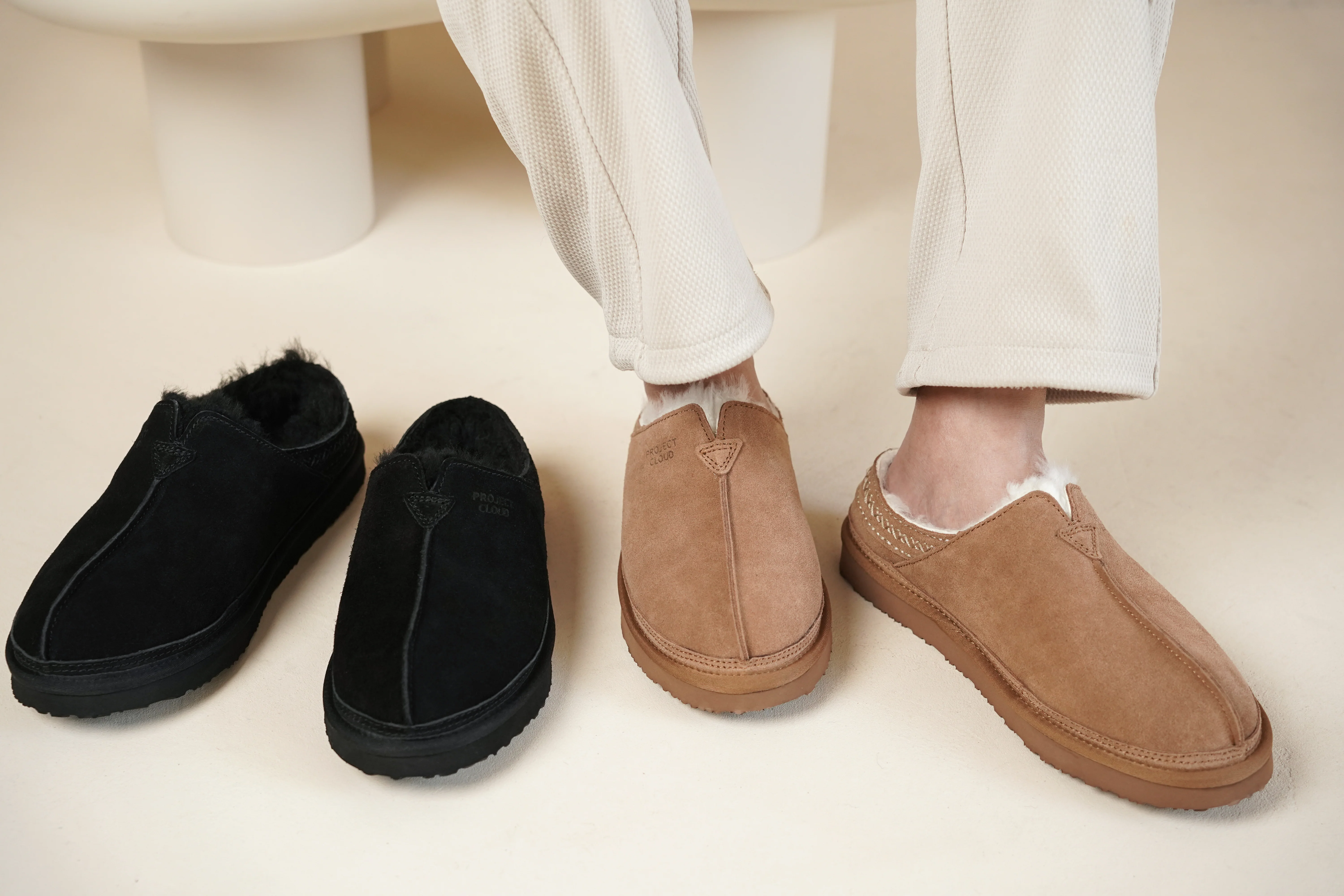 Project Cloud Men's | Australian Shearling Lining Furry House Slippers | Memory Foam | Lightweight | Non-Slip - Unwind - Image 13
