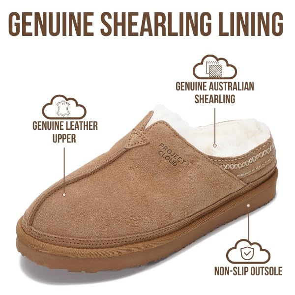 Project Cloud Men's | Australian Shearling Lining Furry House Slippers | Memory Foam | Lightweight | Non-Slip - Unwind - Image 3