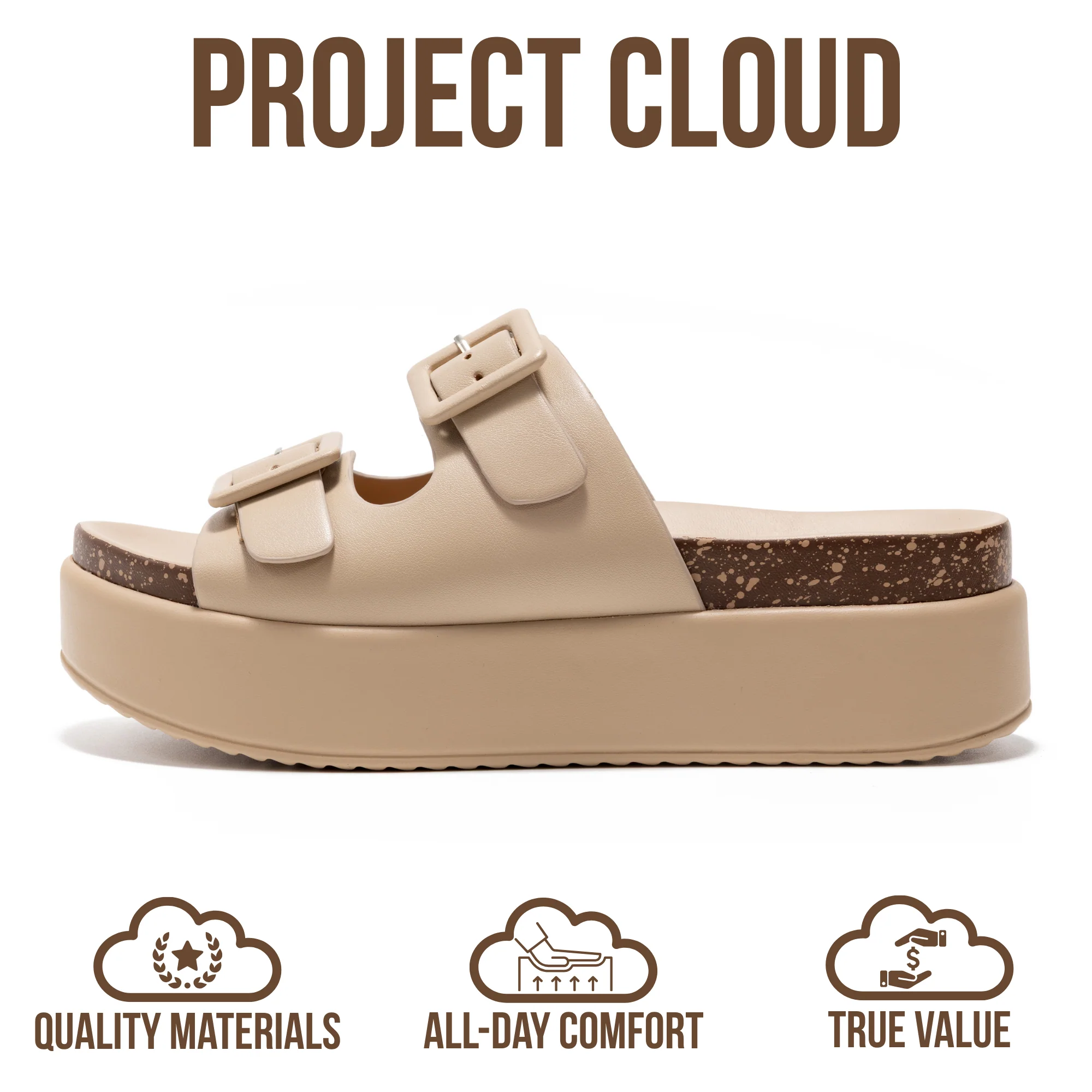 Project Cloud Women's | Wedge Platform Sandals | Eco-Leather Upper | Memory Foam | Non-Slip - Softy - Image 10