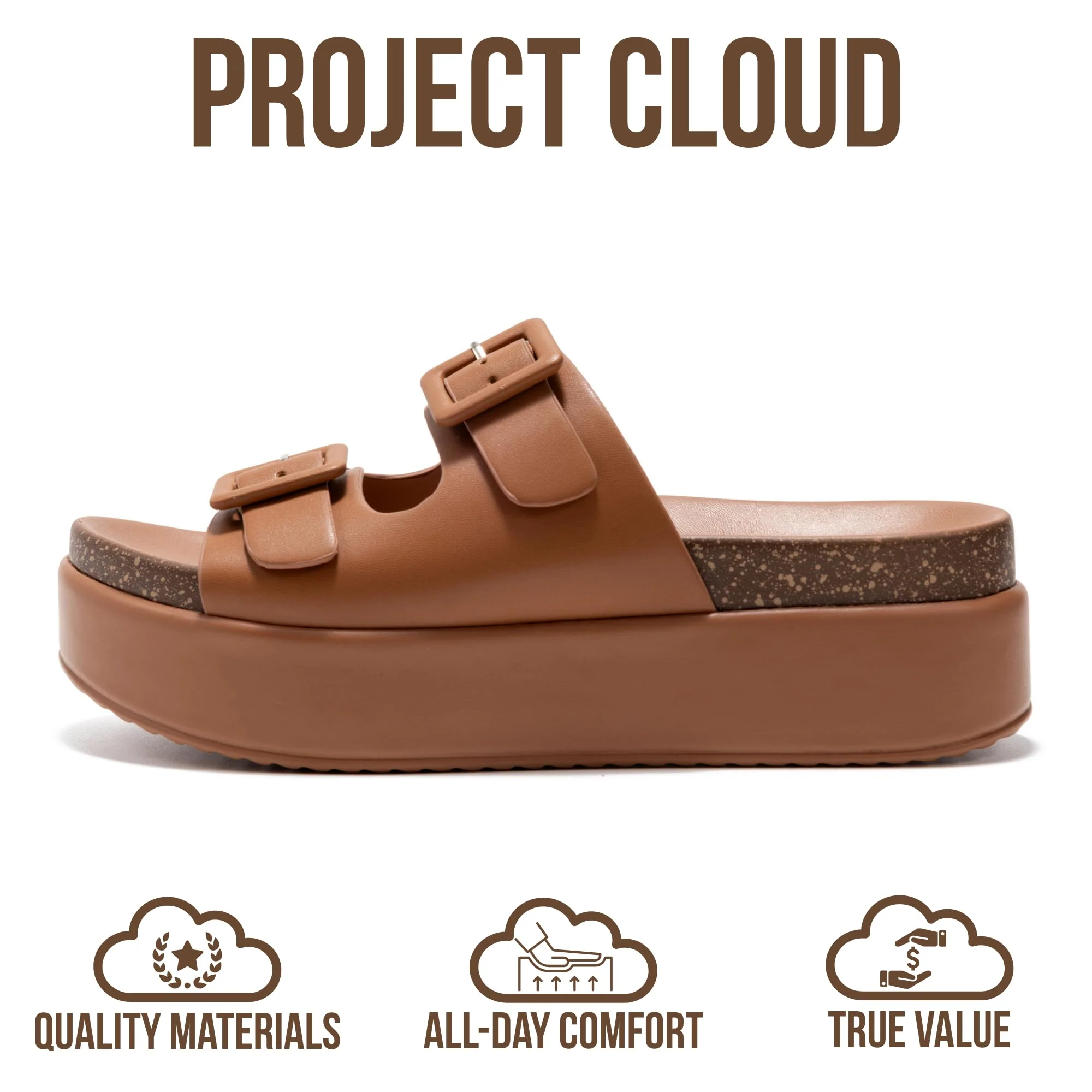 Project Cloud Women's | Wedge Platform Sandals | Eco-Leather Upper | Memory Foam | Non-Slip - Softy - Image 22