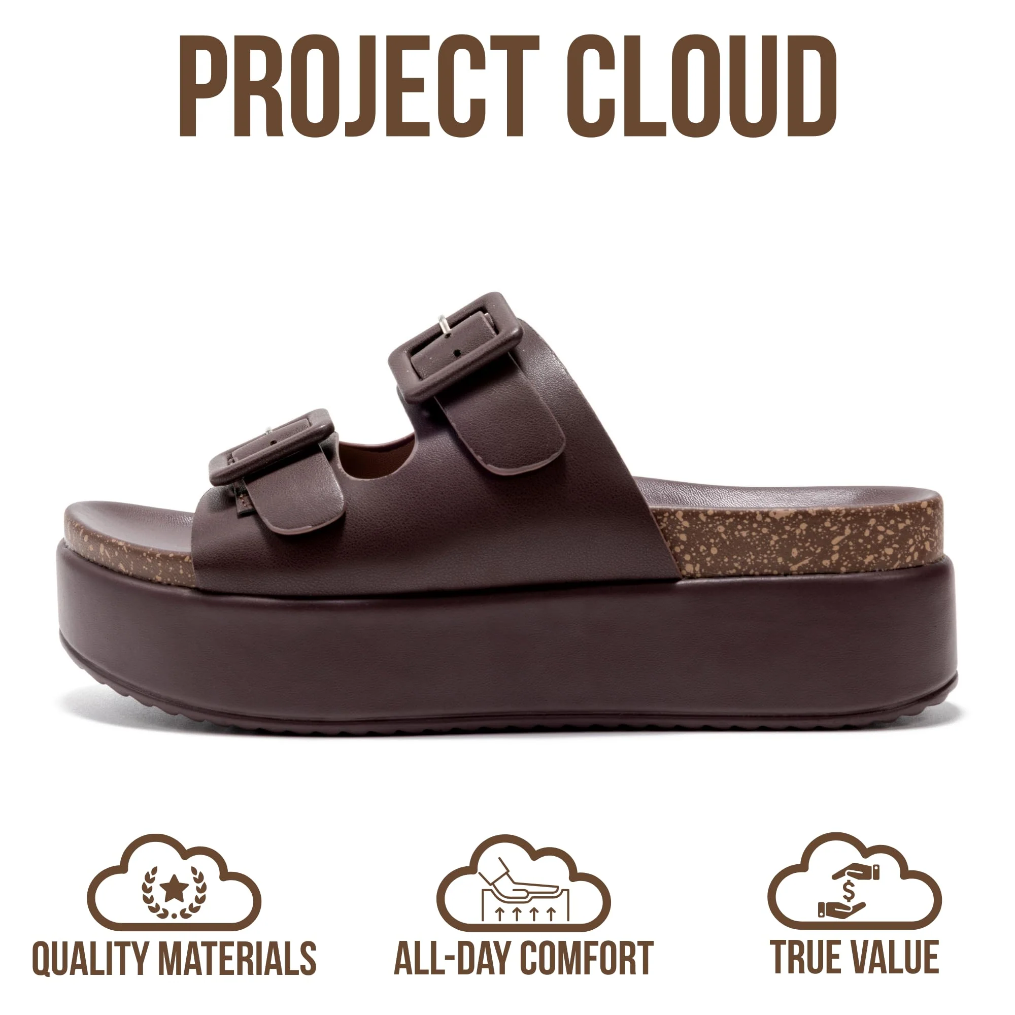 Project Cloud Women's | Wedge Platform Sandals | Eco-Leather Upper | Memory Foam | Non-Slip - Softy - Image 27