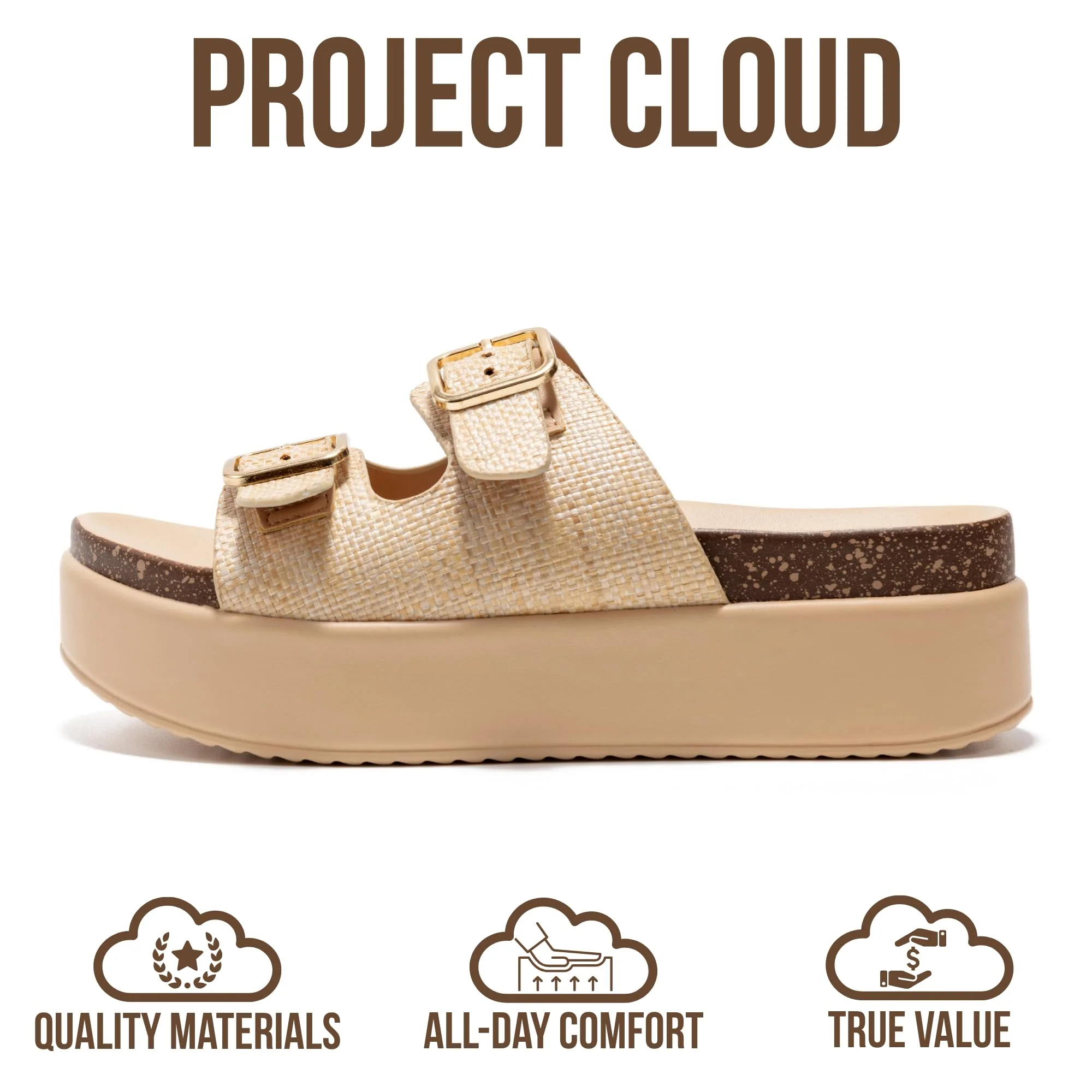 Project Cloud Women's | Wedge Platform Sandals | Eco-Leather Upper | Memory Foam | Non-Slip - Softy - Image 32
