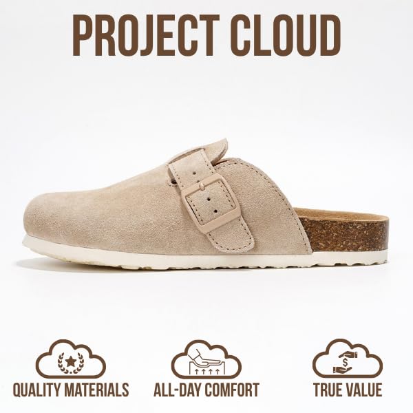 Project Cloud Women's | Genuine Suede Footbed Clogs | ProjectPlush | Lightweight | Non-Slip - Benton - Image 10
