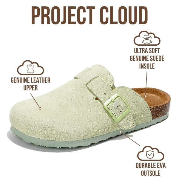 Project Cloud Women's | Genuine Suede Footbed Clogs | ProjectPlush | Lightweight | Non-Slip - Benton - Image 15