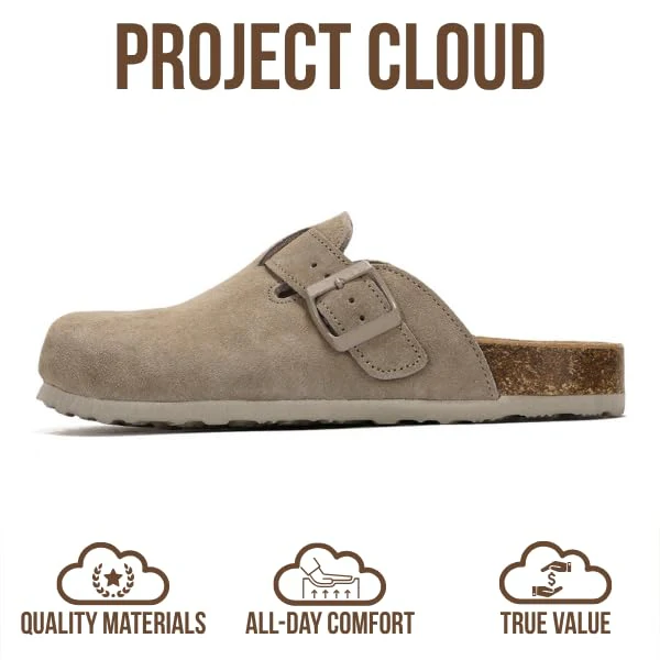 Project Cloud Women's | Genuine Suede Footbed Clogs | ProjectPlush | Lightweight | Non-Slip - Benton - Image 28