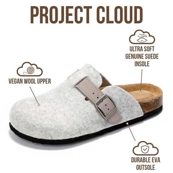 Project Cloud Women's | Genuine Suede Footbed Clogs | ProjectPlush | Lightweight | Non-Slip - Benton - Image 33