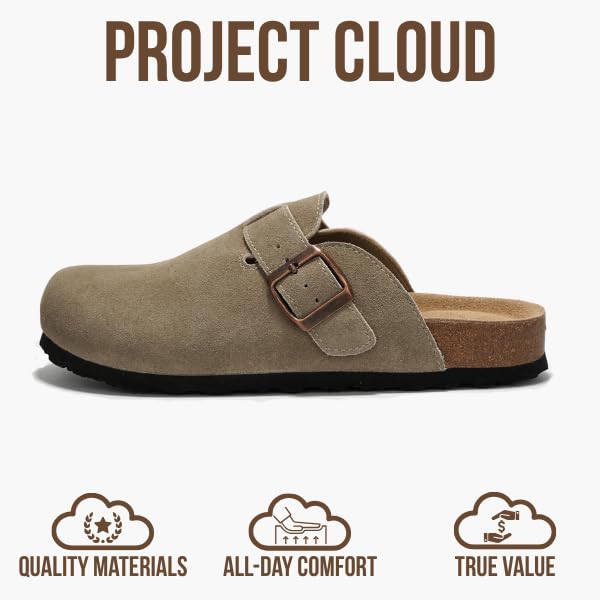 Project Cloud Women's | Genuine Suede Footbed Clogs | ProjectPlush | Lightweight | Non-Slip - Benton - Image 39