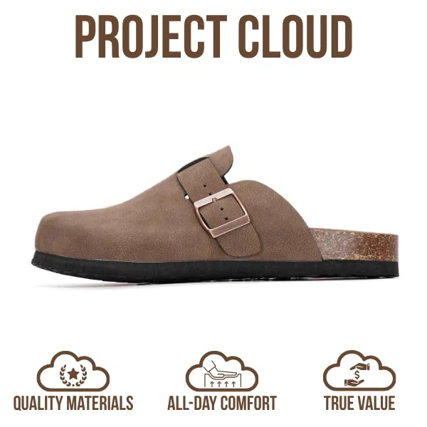 Project Cloud Women's | Genuine Suede Footbed Clogs | ProjectPlush | Lightweight | Non-Slip - Benton - Image 4