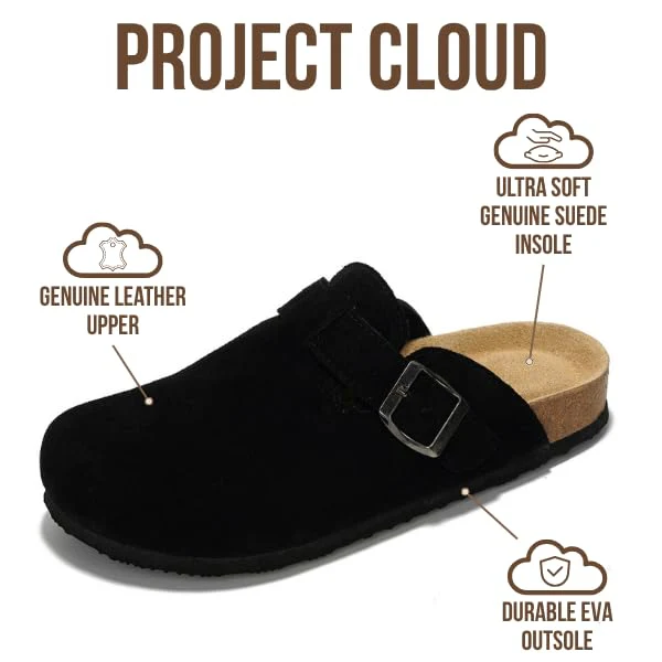 Project Cloud Women's | Genuine Suede Footbed Clogs | ProjectPlush | Lightweight | Non-Slip - Benton - Image 44