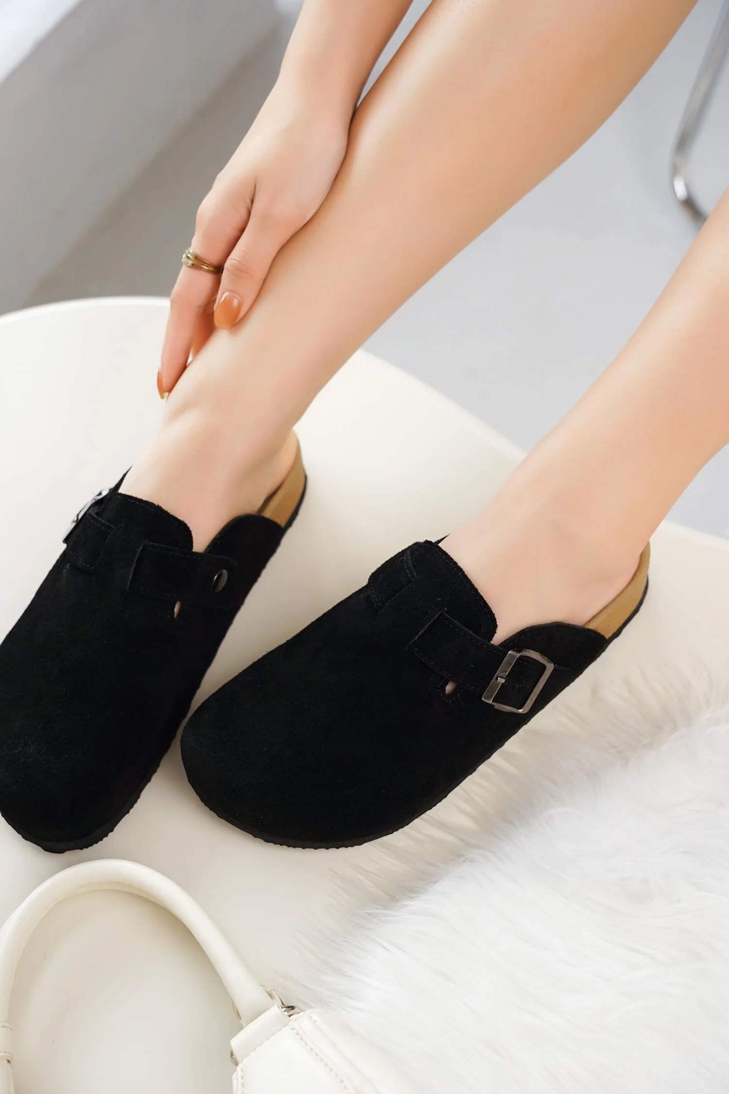 Project Cloud Women's | Genuine Suede Footbed Clogs | ProjectPlush | Lightweight | Non-Slip - Benton - Image 47