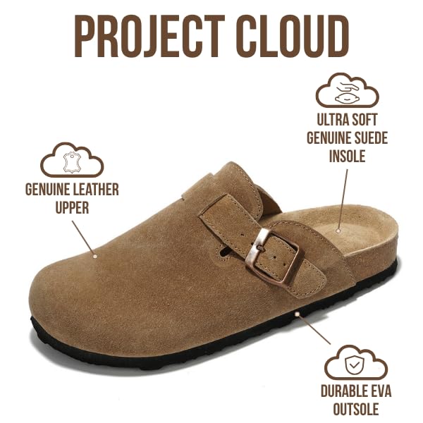 Project Cloud Women's | Genuine Suede Footbed Clogs | ProjectPlush | Lightweight | Non-Slip - Benton - Image 50