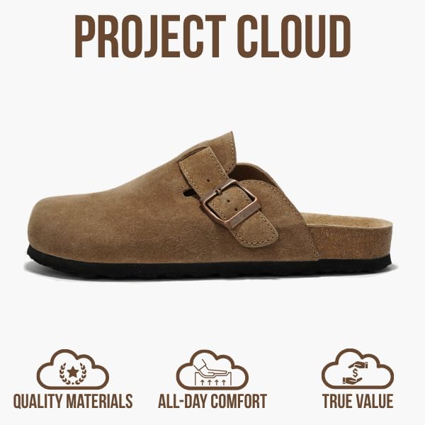 Project Cloud Women's | Genuine Suede Footbed Clogs | ProjectPlush | Lightweight | Non-Slip - Benton - Image 51