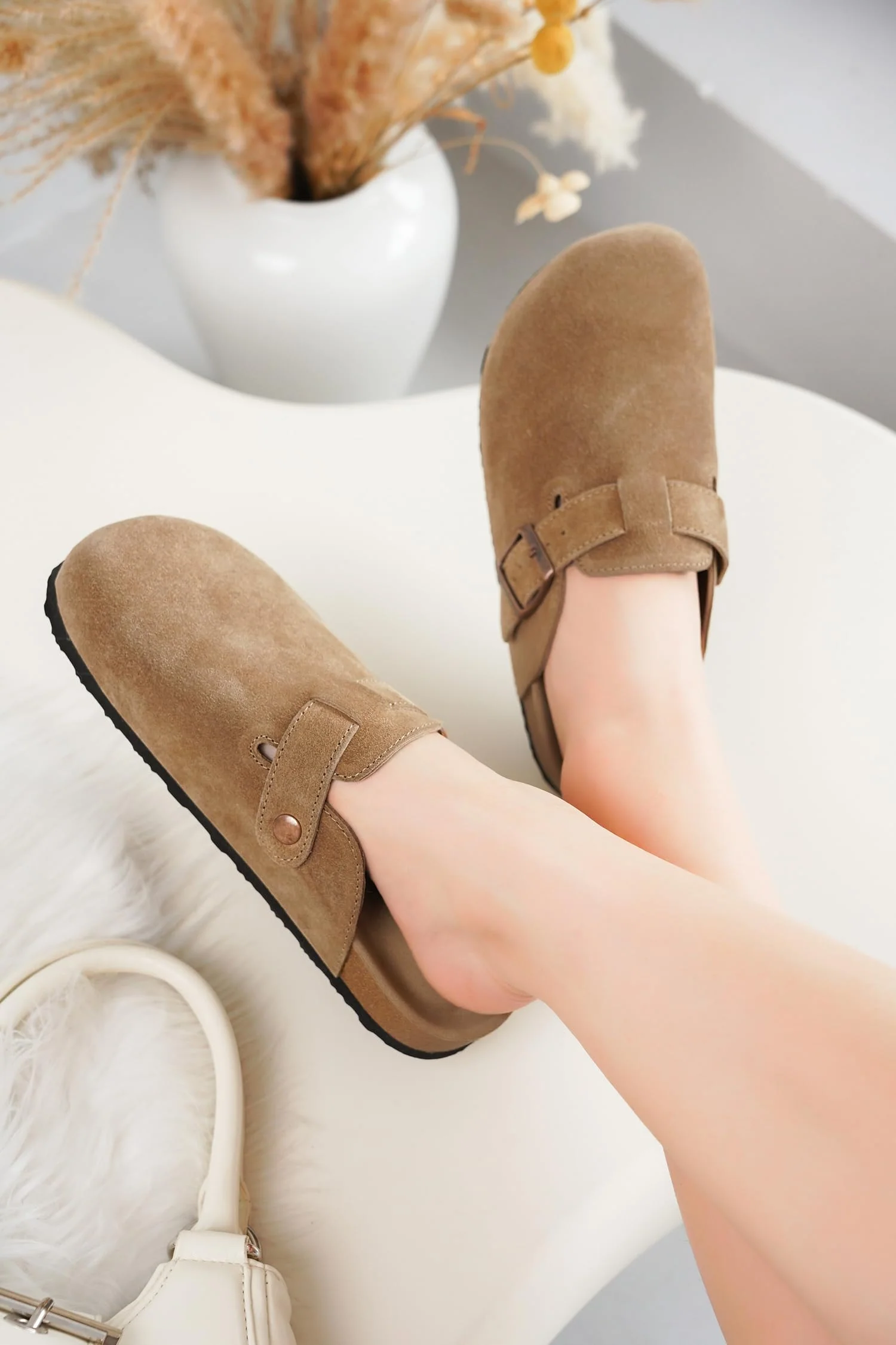 Project Cloud Women's | Genuine Suede Footbed Clogs | ProjectPlush | Lightweight | Non-Slip - Benton - Image 53