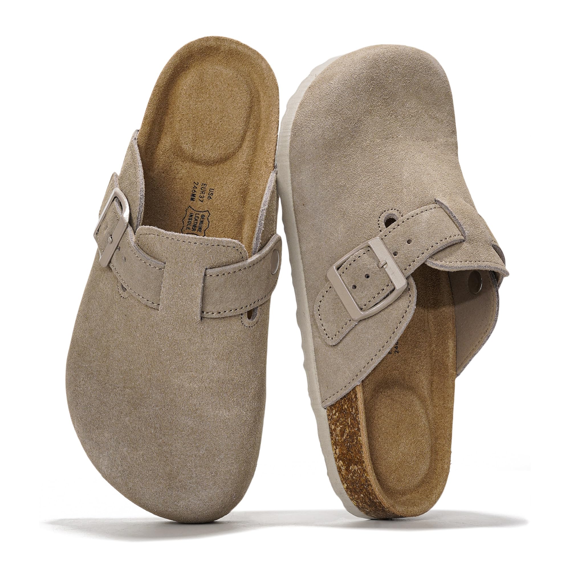 Project Cloud Women's | Genuine Suede Footbed Clogs | ProjectPlush | Lightweight | Non-Slip - Benton - Image 54