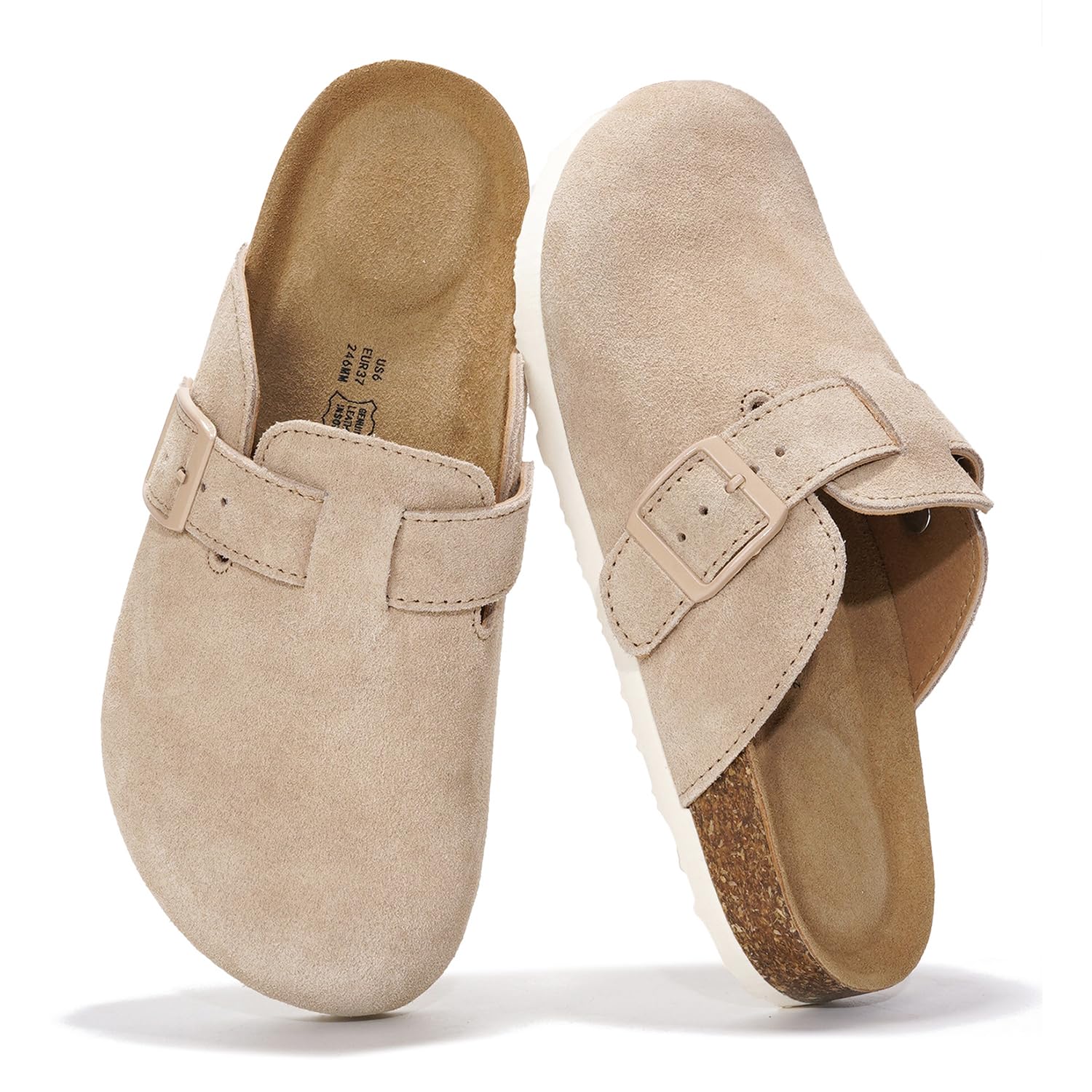 Project Cloud Women's | Genuine Suede Footbed Clogs | ProjectPlush | Lightweight | Non-Slip - Benton - Image 7