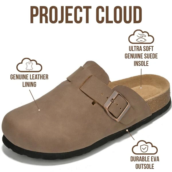 Project Cloud Women's | Genuine Suede Footbed Clogs | ProjectPlush | Lightweight | Non-Slip - Benton - Image 73