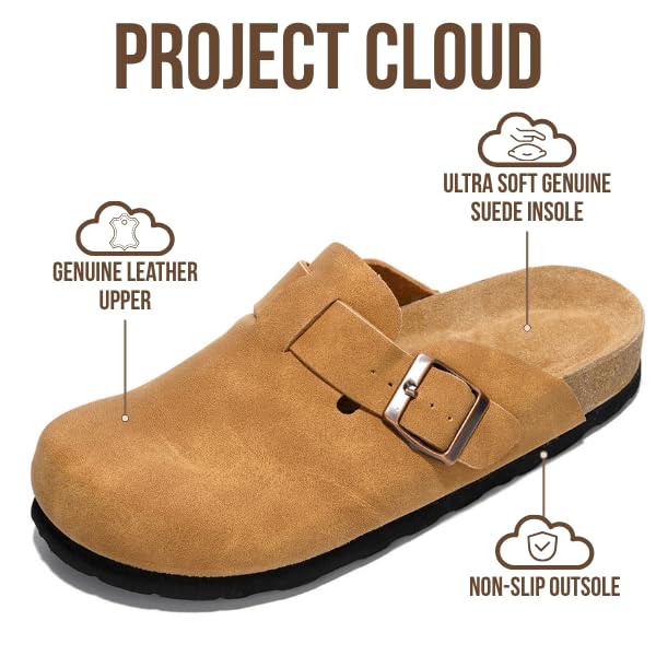 Project Cloud Women's | Genuine Suede Footbed Clogs | ProjectPlush | Lightweight | Non-Slip - Benton - Image 83