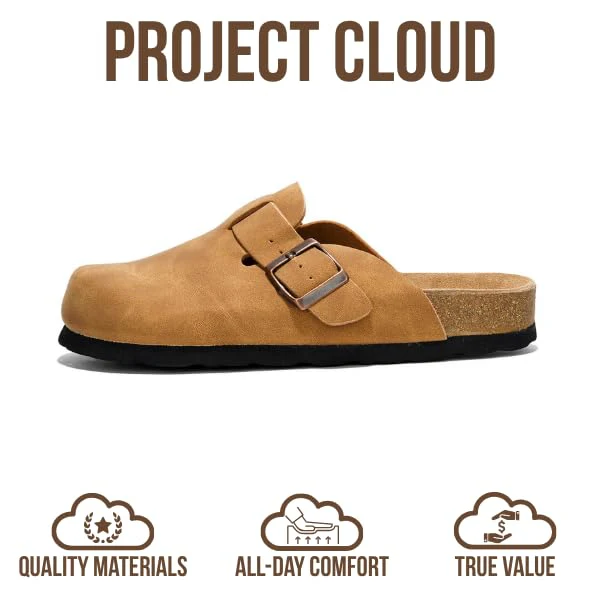 Project Cloud Women's | Genuine Suede Footbed Clogs | ProjectPlush | Lightweight | Non-Slip - Benton - Image 84