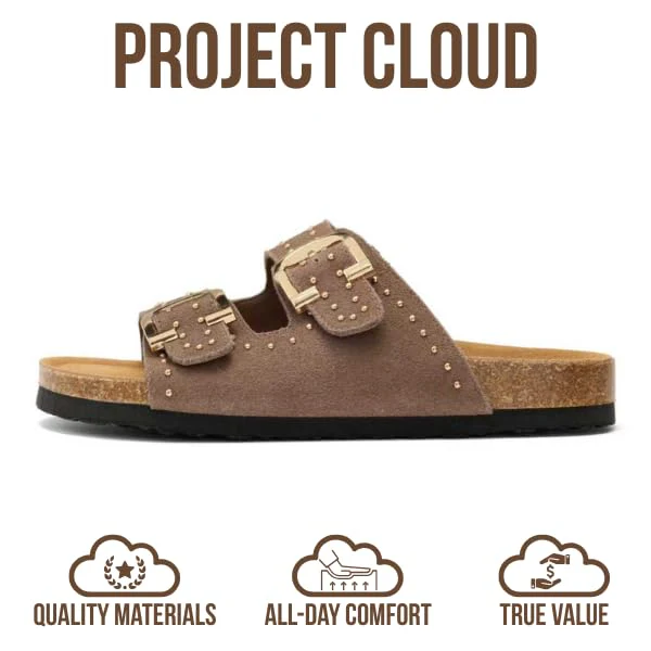 Project Cloud Women's | 100% Genuine Leather Womens Sandals | Memory Foam | Lightweight | Non-Slip - Venita Stud - Image 14