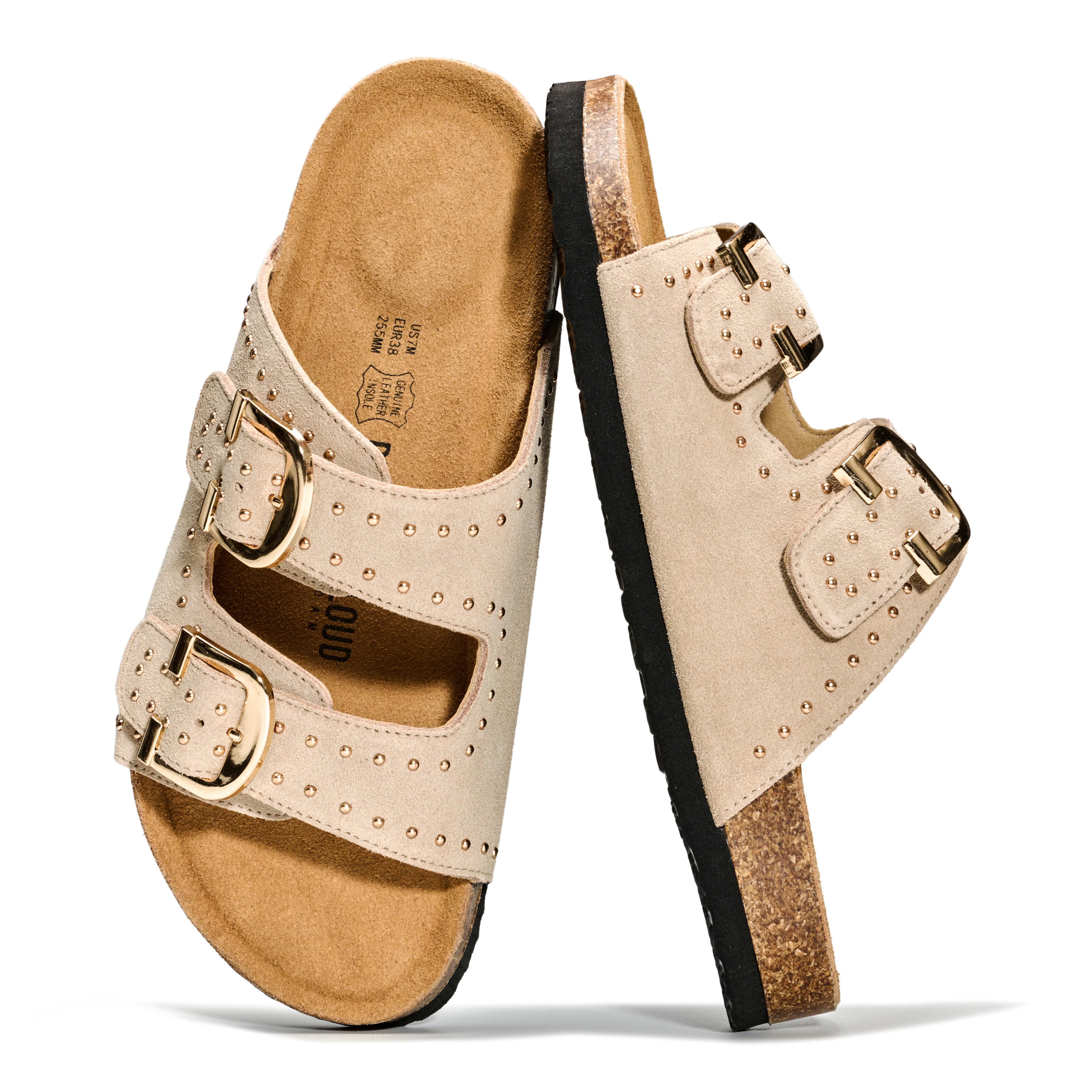 Project Cloud Women's | 100% Genuine Leather Womens Sandals | Memory Foam | Lightweight | Non-Slip - Venita Stud - Image 16